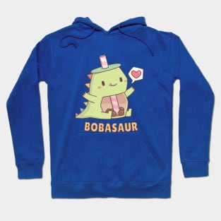 Funny Bobasaur Boba Dinosaur Pun Hoodie